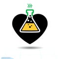 Heart icon. A symbol of love. Valentine s day with the sign of the chemical hazard. Flat style for graphic and web design, logo. V Royalty Free Stock Photo