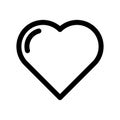 Heart icon. Symbol of love, wedding and Saint Valentine. Outline modern design element. Simple black flat vector sign