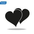 Heart Icon Vector. Vector image of a flat heart icon. Perfect Love symbol. Flat style for graphic and web design. Flat simple grey