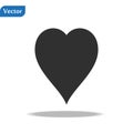 Heart Icon Vector. Vector image of a flat heart icon. Perfect Love symbol. Flat style for graphic and web design. Flat simple grey