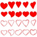 Heart icon vector set. love illustration sign collection. valentine`s day symbol.