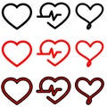 Heart Icon Vector set. love illustration sign collection. valentine symbol. Royalty Free Stock Photo