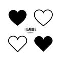 Heart icons black and white