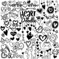Heart Icons Set, hand drawn icons and illustrations for valentines Royalty Free Stock Photo