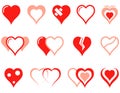 Heart icons set