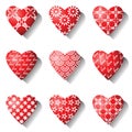 Heart icons. Valentine design elements.