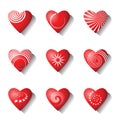 Heart icons. Valentine design elements.