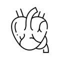 Heart illness line icon, concept sign, outline vector illustration, linear symbol.