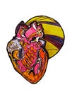 Heart illustration drawn by freehand markers Royalty Free Stock Photo