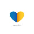 Heart illustration in national colors of Ukraine. Royalty Free Stock Photo
