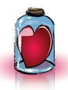 Heart imprisoned in a jar Royalty Free Stock Photo