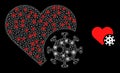 Heart Infection Icon - Triangulated Mesh with Sparkles