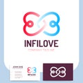 Heart infinity loop butterfly logo icon design template elements