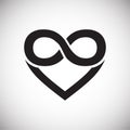 Heart infinity symbol icon on white background for graphic and web design, Modern simple vector sign. Internet concept. Trendy