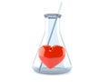 Heart inside chemistry flask Royalty Free Stock Photo