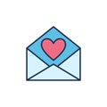 Heart inside Envelope vector concept colored icon or sign Royalty Free Stock Photo