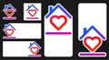 Heart inside house frame icon