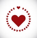 Heart laurel wreath icon