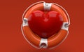 Heart inside life buoy