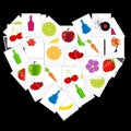 Heart from instant photos vector illustration