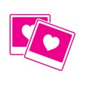 heart on instant photos. Vector illustration decorative design