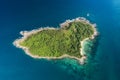 Aerial view.Love Island,Heart Island,Koh Keaw, Buddha Island of Phuket Thailand.