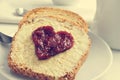 Heart of jam on a toast Royalty Free Stock Photo