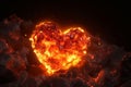 Heart jewel flames. Generate Ai
