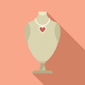 Heart jewelry dummy icon flat vector. Fashion bust Royalty Free Stock Photo