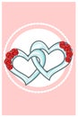 Heart jewelry valentine pair cartoon illustration