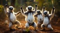 a group of dancing monkeys in jungle generated by AI tool