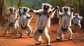 a group of dancing monkeys in jungle generated by AI tool