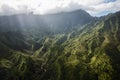 The Heart of Kauai: Aerial view of Mount Waialeale Royalty Free Stock Photo