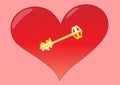 Heart with key