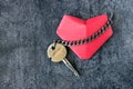 Heart and a key, connected by a chain. Royalty Free Stock Photo