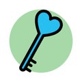 Heart key, key to heart fill vector icon which can easily modify or edit Royalty Free Stock Photo
