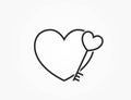 heart and key line icon. love and romantic symbol. vector image for valentines day design Royalty Free Stock Photo