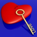 Heart With Key Showing Love Romance Royalty Free Stock Photo