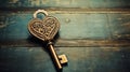 Heart key, symbol of eternal love, unlocking everlasting affection, AI Generated