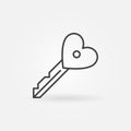 Heart Key vector linear icon. Valentines Day concept sign Royalty Free Stock Photo