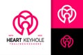 Heart Keyhole Modern Logo Design Vector Illustration Template