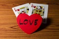 Heart and king queen card Royalty Free Stock Photo
