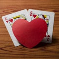 Heart and king queen card Royalty Free Stock Photo