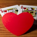 Heart and king queen card Royalty Free Stock Photo