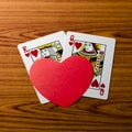 Heart and king queen card Royalty Free Stock Photo