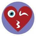 Heart with kissy face, icon Royalty Free Stock Photo