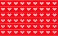 Heart Knit Pattern Vector, White and Red Embroidery Repeat Background, Love Valentine Day