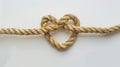 A Heart Knot in Jute Rope.AI generated image Royalty Free Stock Photo