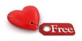 Heart with label Free (clipping path included)