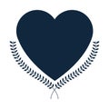 heart laurel wreath icon